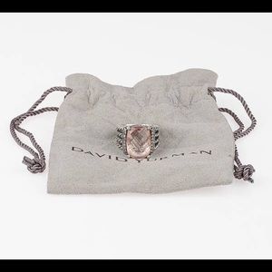 Authentic David Yurman Morganite and Diamond Ring.